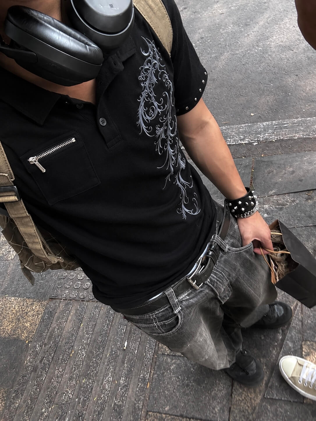 "STUDDED VINES" POLO