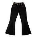 EYELET LACE FLARED DRESS PANTS