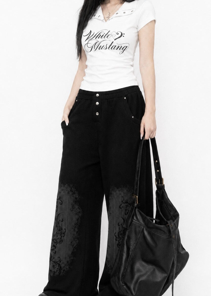 White Mustang Collar Top