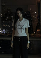 White Mustang Collar Top