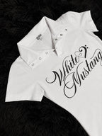 White Mustang Collar Top